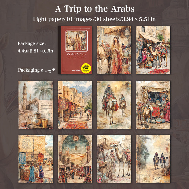 0521 Wanderer's diary Series Paper -30Pcs each pack
