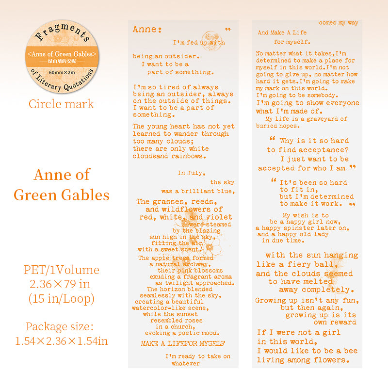 Text fragments PET tape -6cm*2m