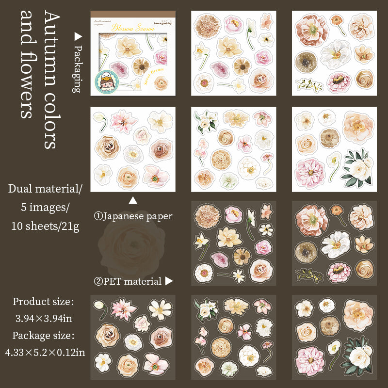 0305 Blossom season sweet dream Series Stickers -10Pcs each pack