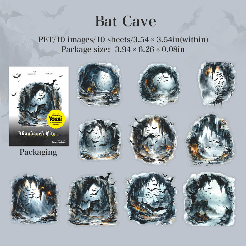 Abandoned City PET Stickers -10Pcs each pack