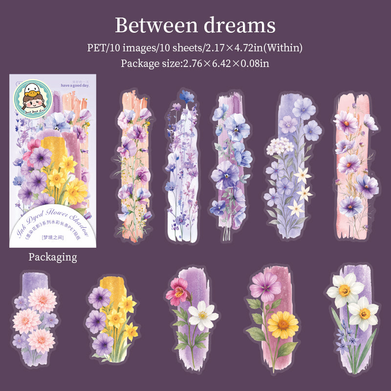 0723 Watercolor flowers PET sticker -30Pcs each pack