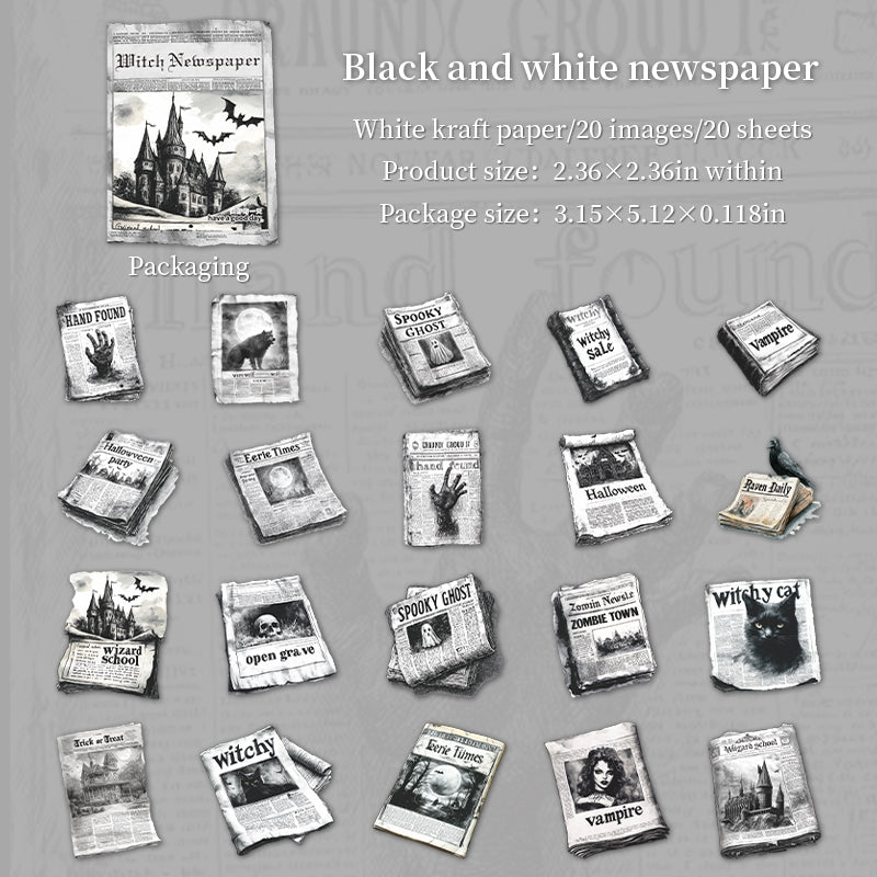 Witch's Newspaper Solid sticker -20Pcs each pack