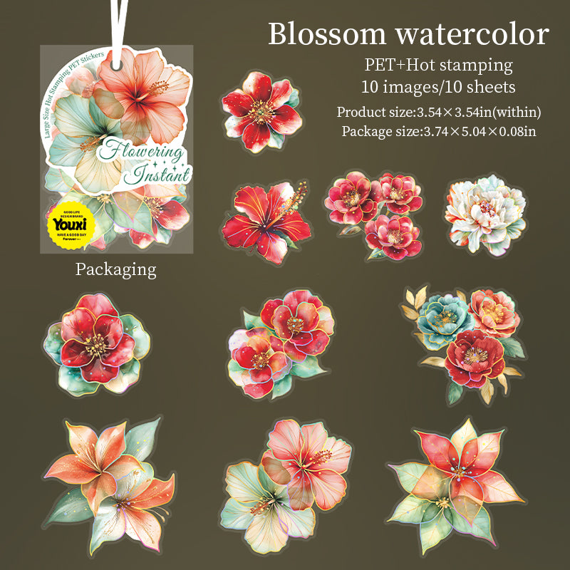 0610 Flower PET sticker -10Pcs each pack
