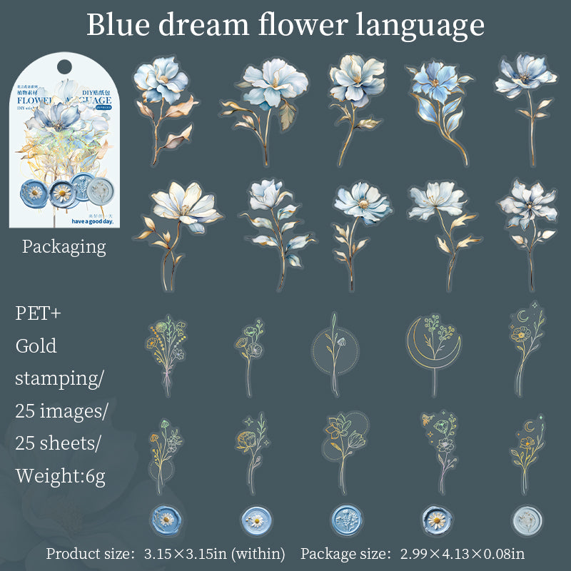 0226 Flower language Series Stickers -30Pcs each pack