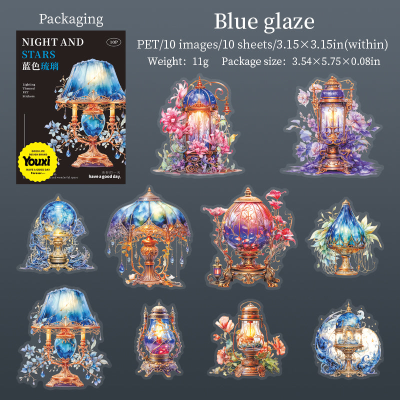 0305 Night and stars Series Stickers -10Pcs each pack