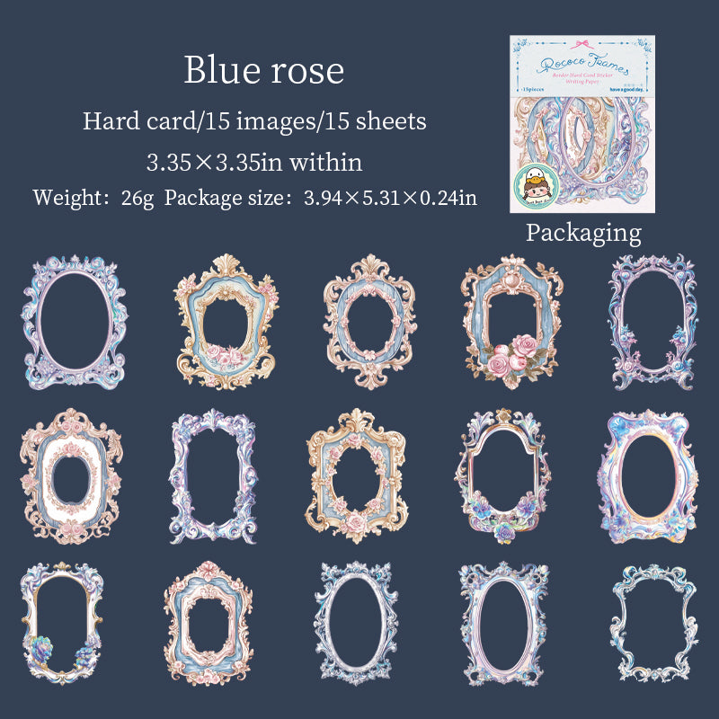 0322 Rococo Frame Series cardstock Sticker -15Pcs each pack