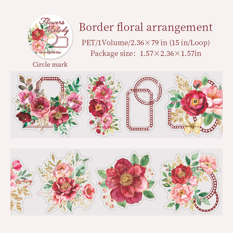 The melody of blooming flowers PET Tape -6cm*2m