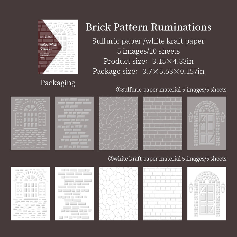 Misty White Blossoms Sulfuric & Solid paper -10Pcs each pack