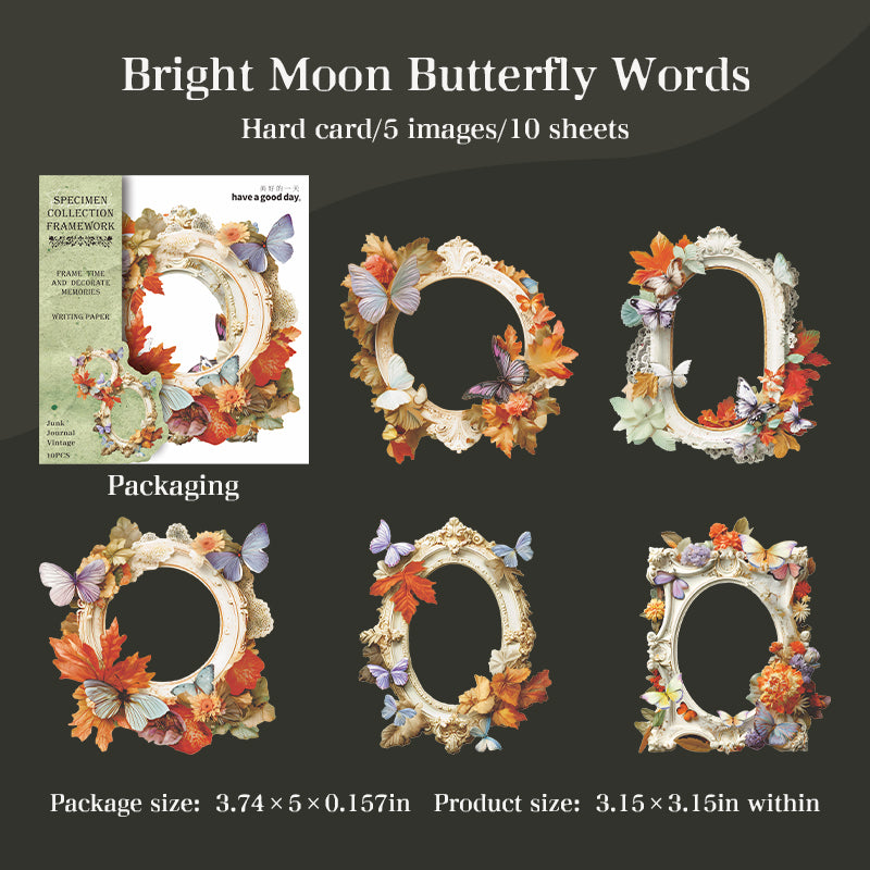 Vintage frame die cut cardstock sticker -10Pcs each pack