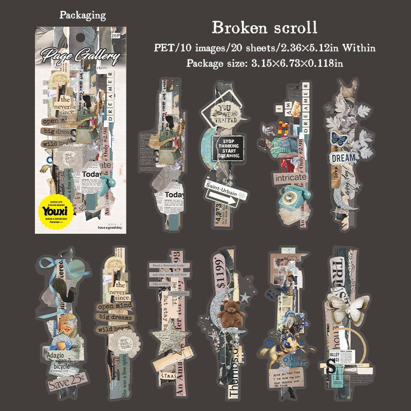 Art collage PET Sticker -20Pcs each pack
