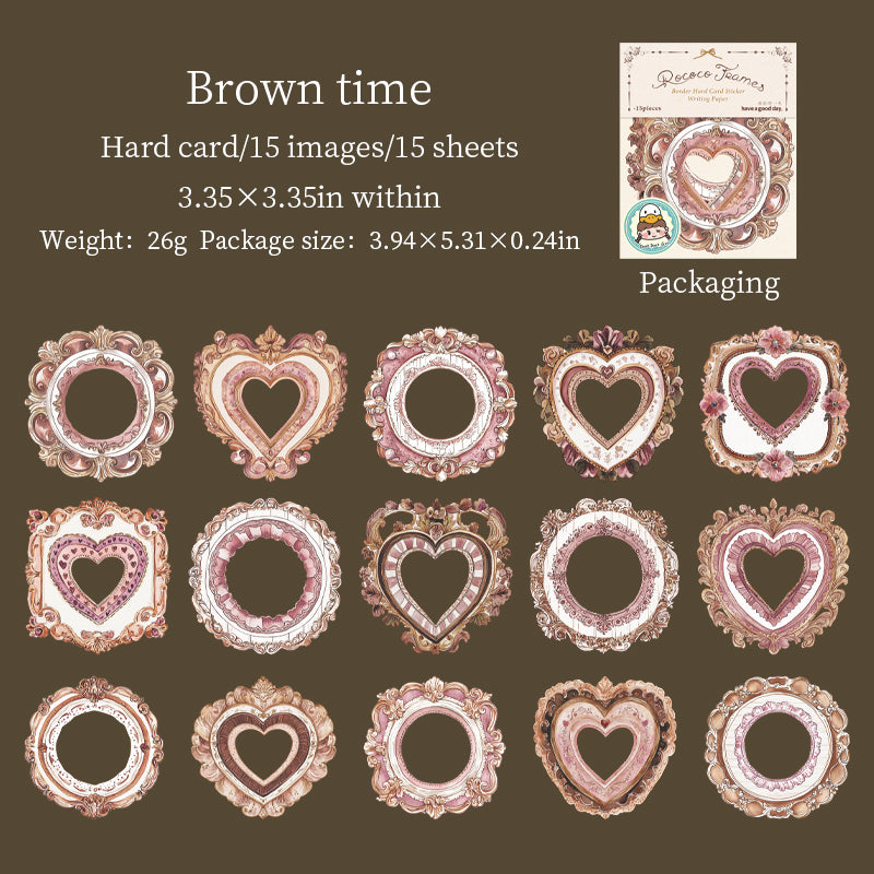 0322 Rococo Frame Series cardstock Sticker -15Pcs each pack
