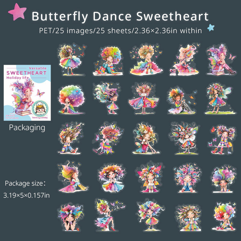 0723 Sweetheart's holiday life PET sticker -25Pcs each pack