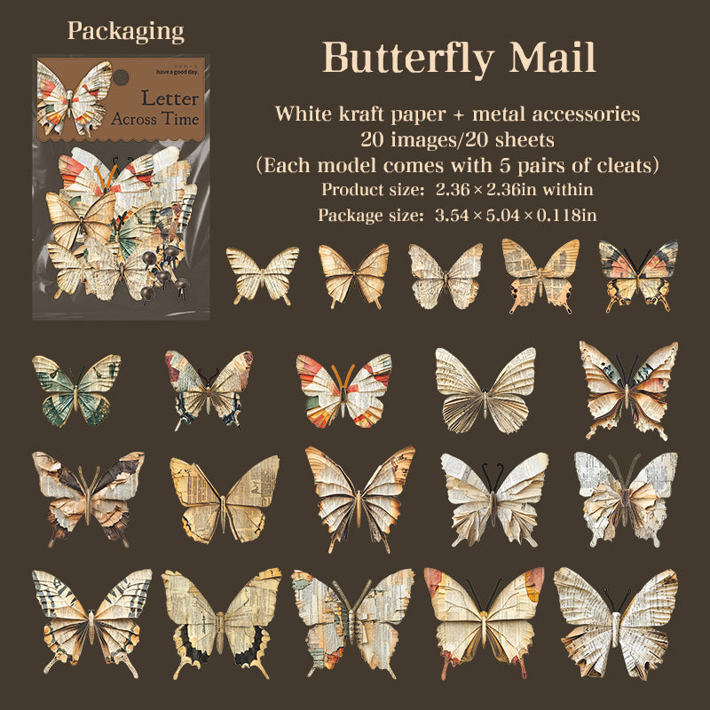 1022 Vintage book pages Solid sticker -20Pcs each pack