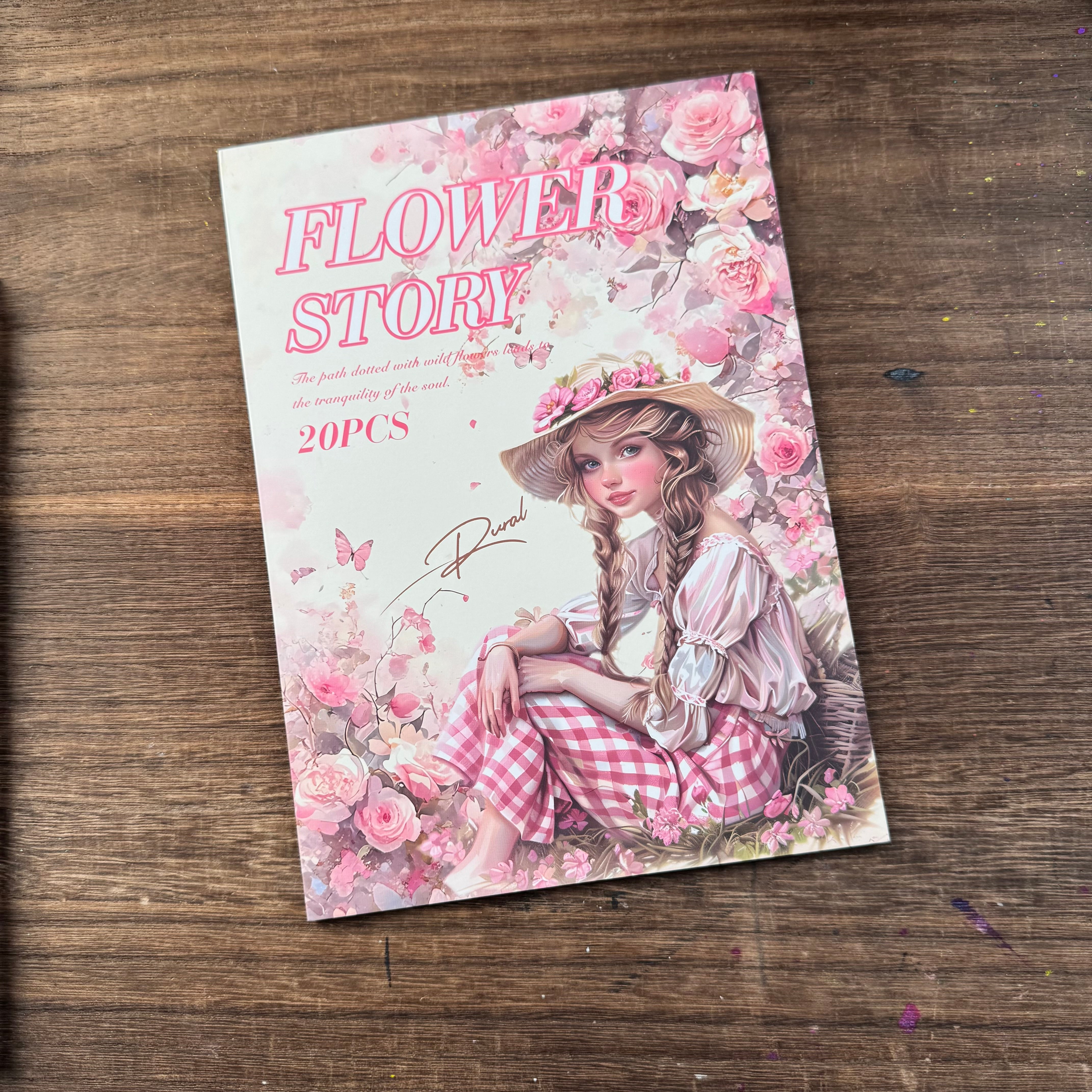 Flower sticker book PET+washi