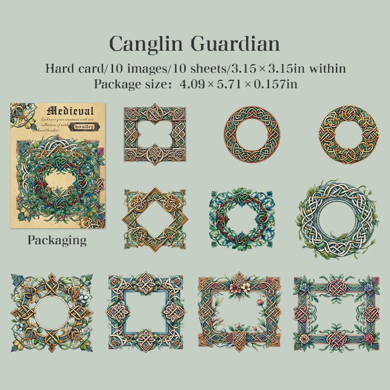 Vintage border cardstock sticker -10Pcs each pack
