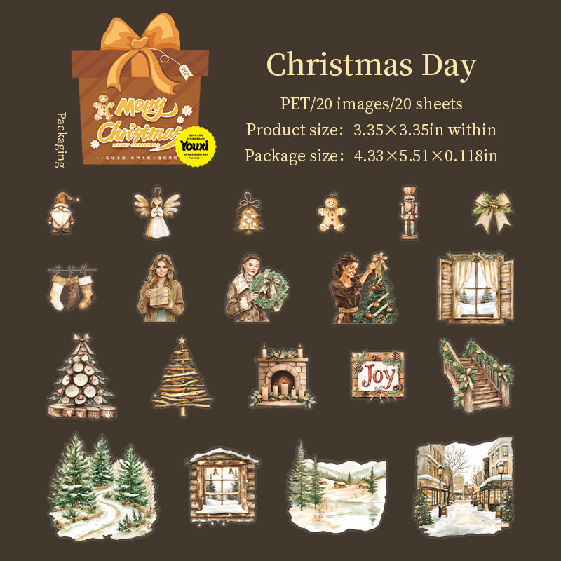 0820 Spend Christmas together PET Sticker -20Pcs each pack
