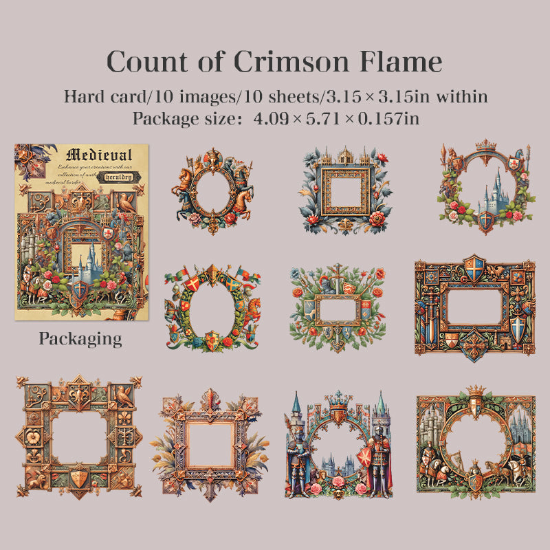 Vintage border cardstock sticker -10Pcs each pack