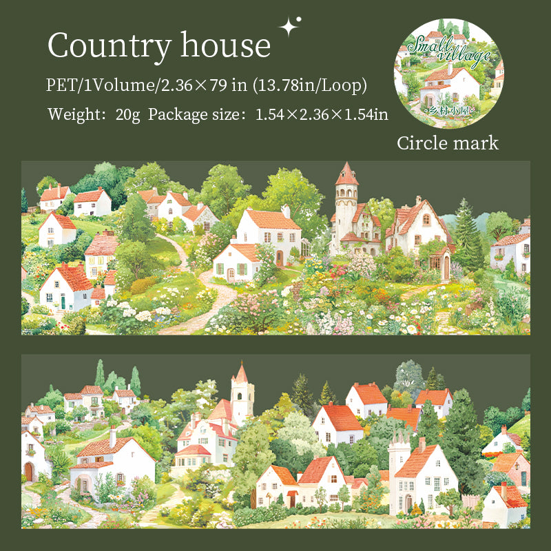 0319 Small village Series PET tape -6cm*2m