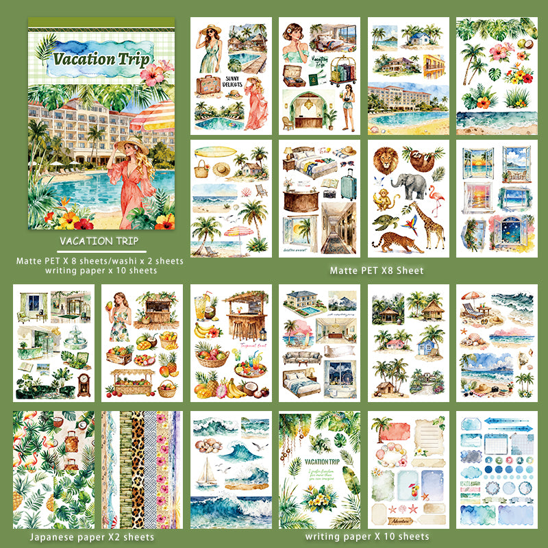 Vacation Trip sticker book contents overview