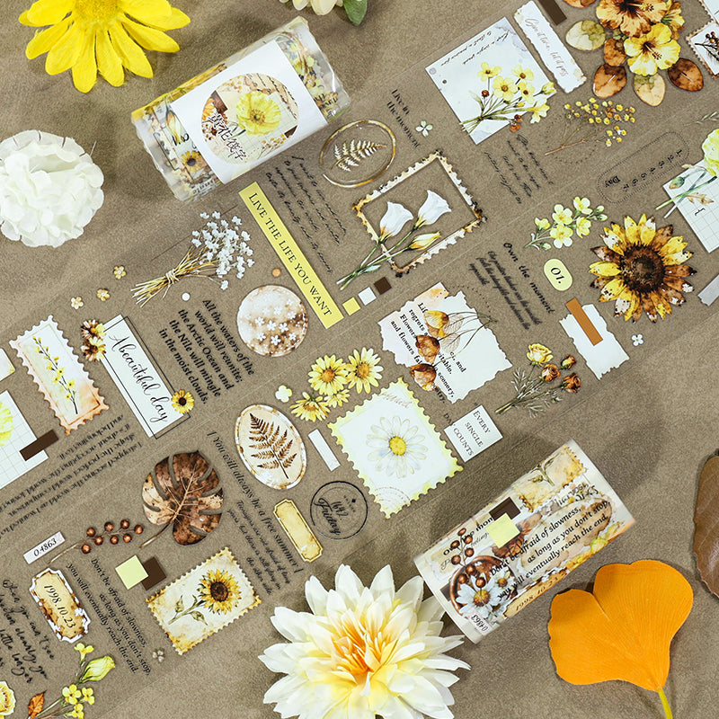 Yellow Flower PET Tape (7cm x 2m)