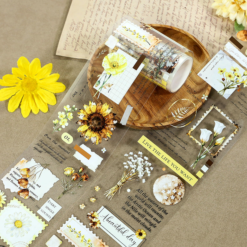 Yellow Flower PET Tape (7cm x 2m)