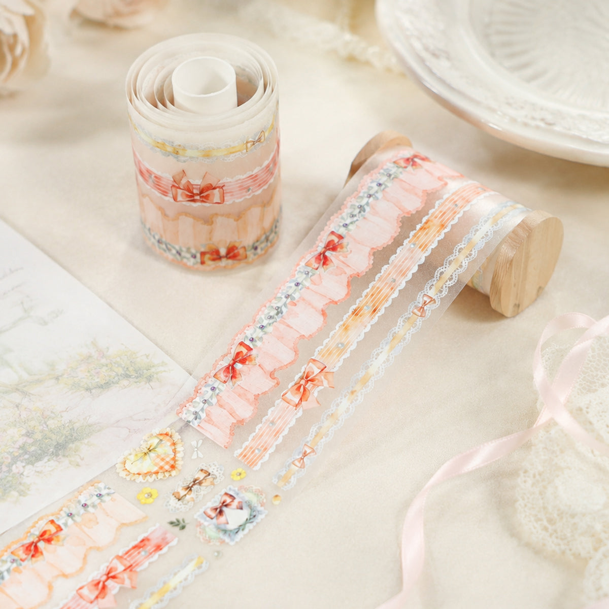 Champagne Lace PET Tape *pre-cut (48/32/18mm x 2m)