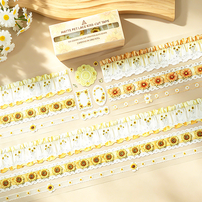 Little Sunflower with Lace PET Tape *pre-cut (41/27/17mm x 2m)