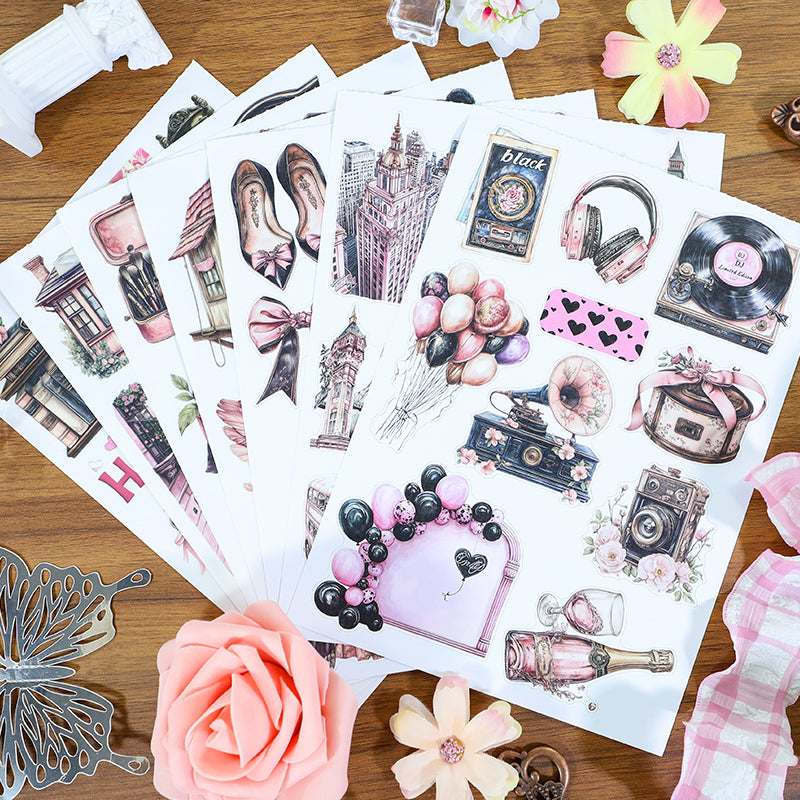 0520 S-668 Black pink Sticker Book -20Pcs each pack