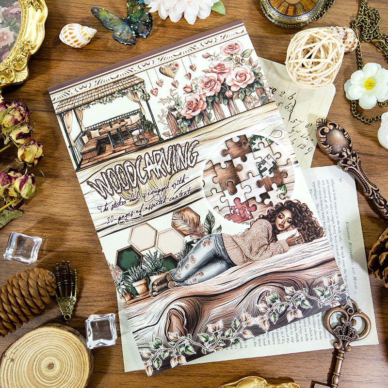 S-669 Woodcarving Sticker Book -20Pcs each pack
