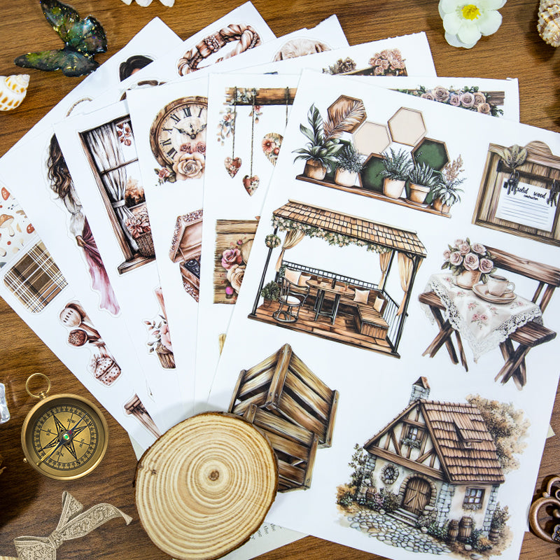 S-669 Woodcarving Sticker Book -20Pcs each pack