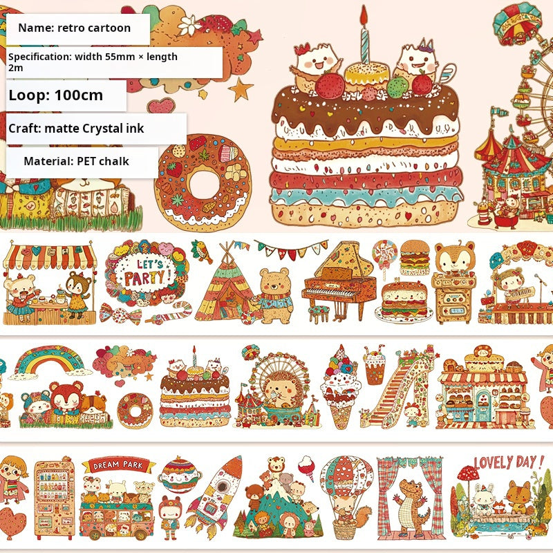 0616 T-242 Retro cartoon PET tape -5.5cm*2m