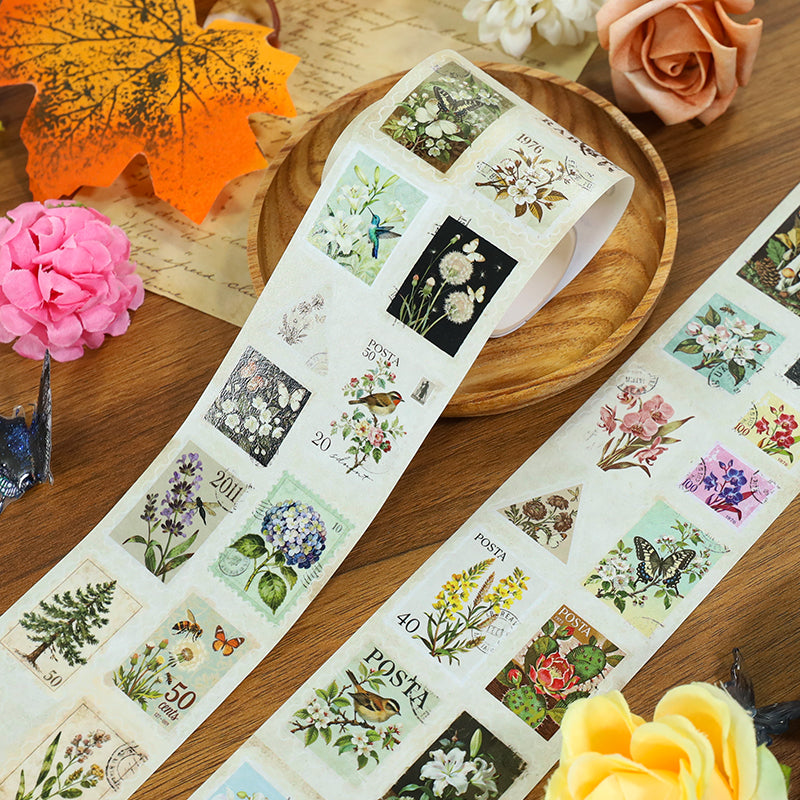 Vintage Floral Stamp Album Washi Tape (6cm x 2m)