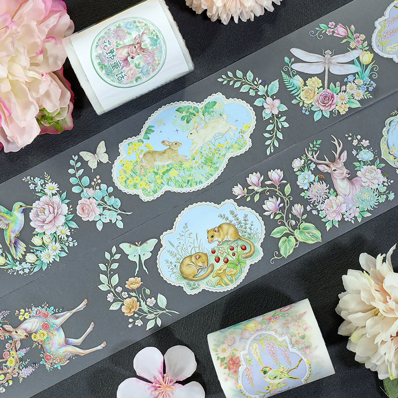 A Fairy Tale in the Flower Fields Shell Silver PET Tape (5cm x 2m)