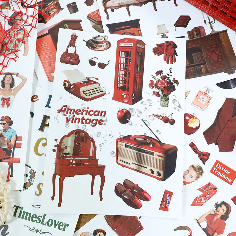 Vintage Red sticker close-up