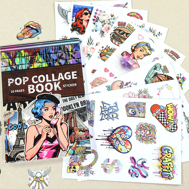 Pop Collage Sticker book -20Pcs each pack