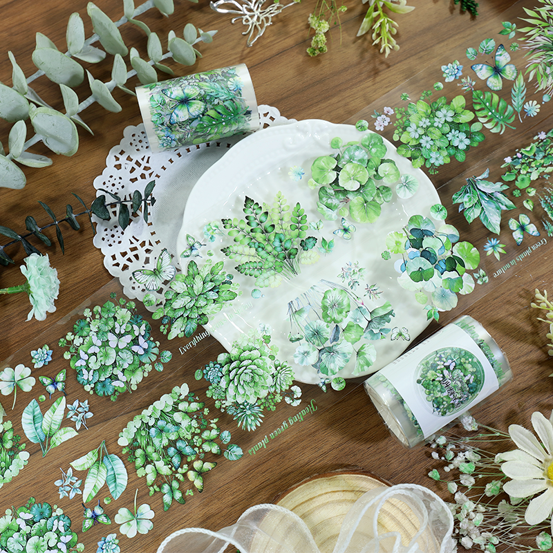 Spring Greenery PET Tape (6cm x 2m)