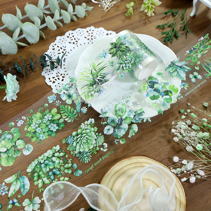 Spring Greenery PET Tape (6cm x 2m)