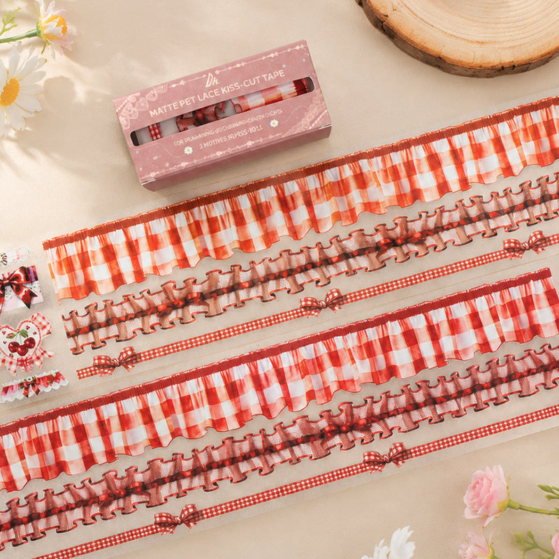 Loli Red Plaid PET Tape *pre-cut (48/32/18mm x 2m)