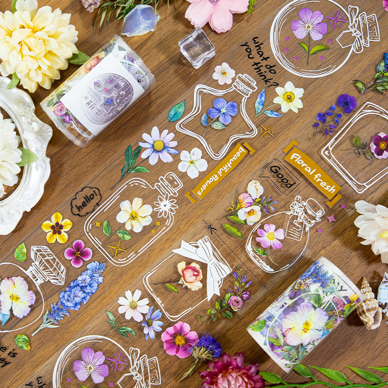 0616 T-248 Flower in bottle PET tape -6.5cm*2m
