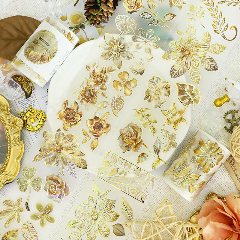 0616 T-245 Golden flowers PET tape -6cm*2m