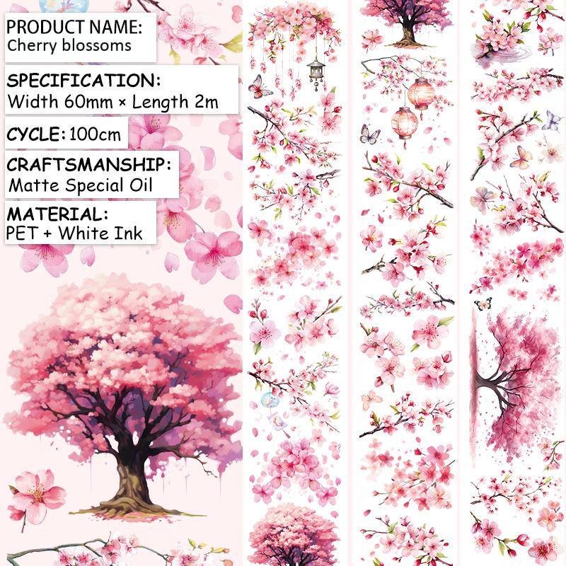 0617 T-251 Cherry blossoms PET tape -6cm*2m