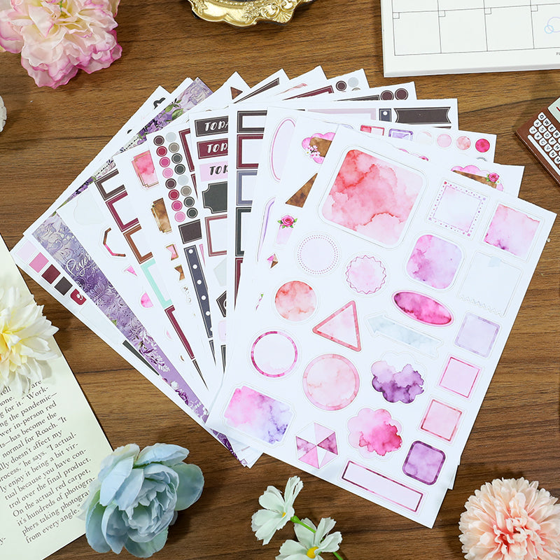 Velvet Dusk sticker book contents overview