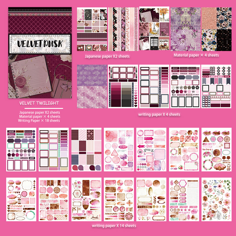 Velvet Dusk sticker book design 2