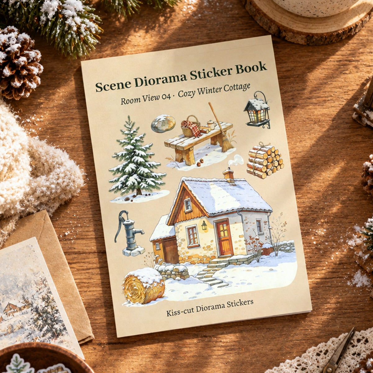 A Cozy Winter Country Home Sticker Book – 22 Pcs