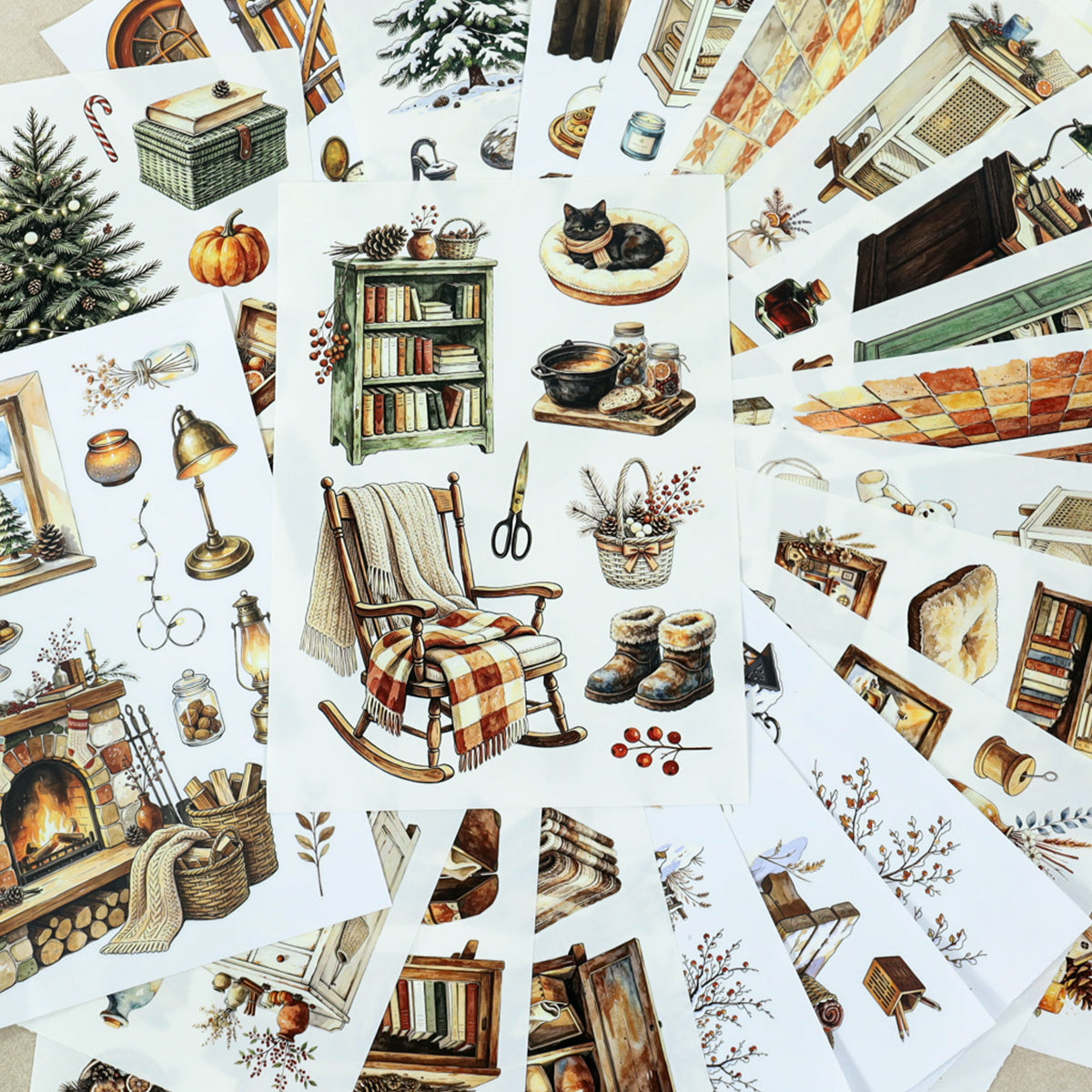 A Cozy Winter Country Home Sticker Book – 22 Pcs