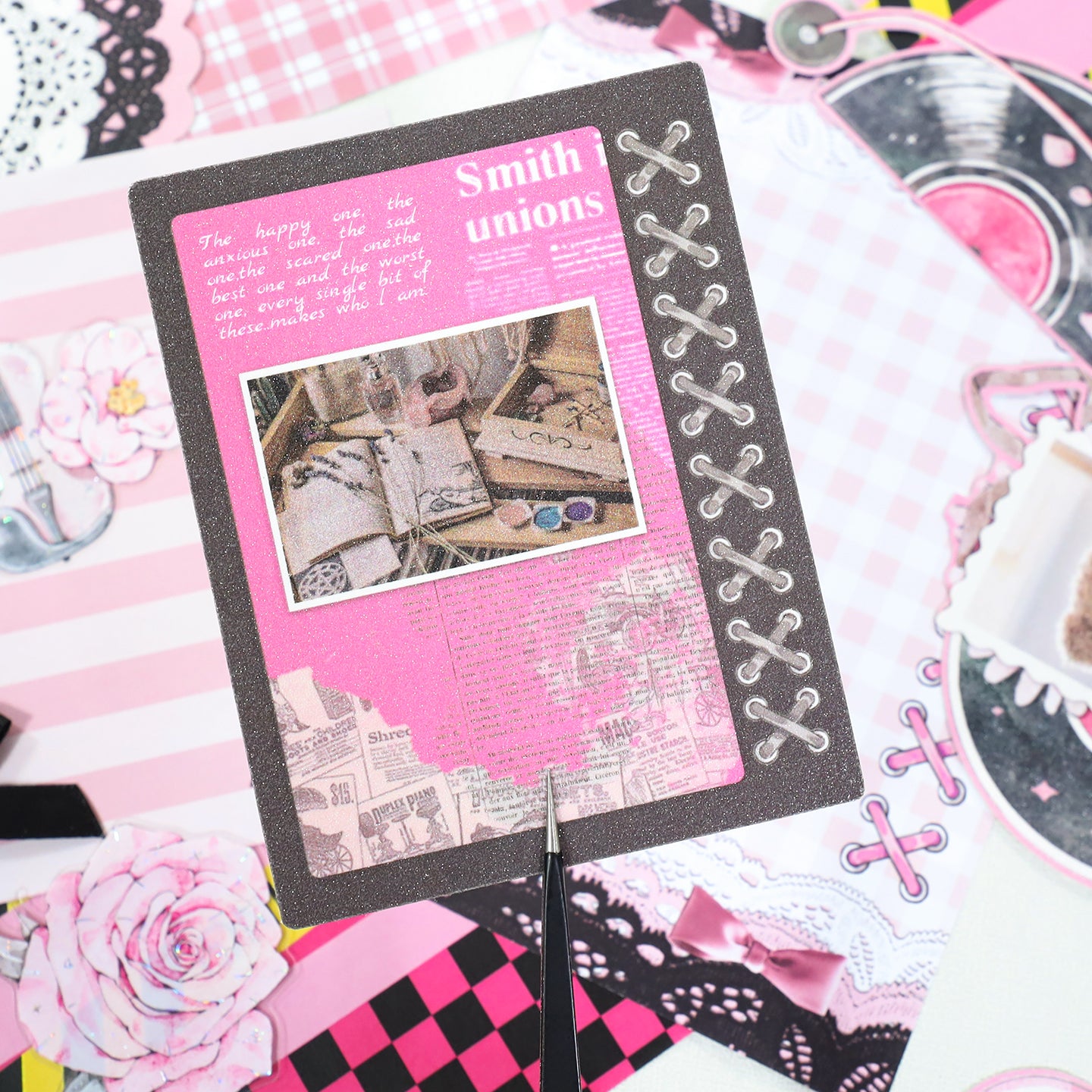 Pink Rose Storm Mixed pack journaling ephemera -52Pcs each pack