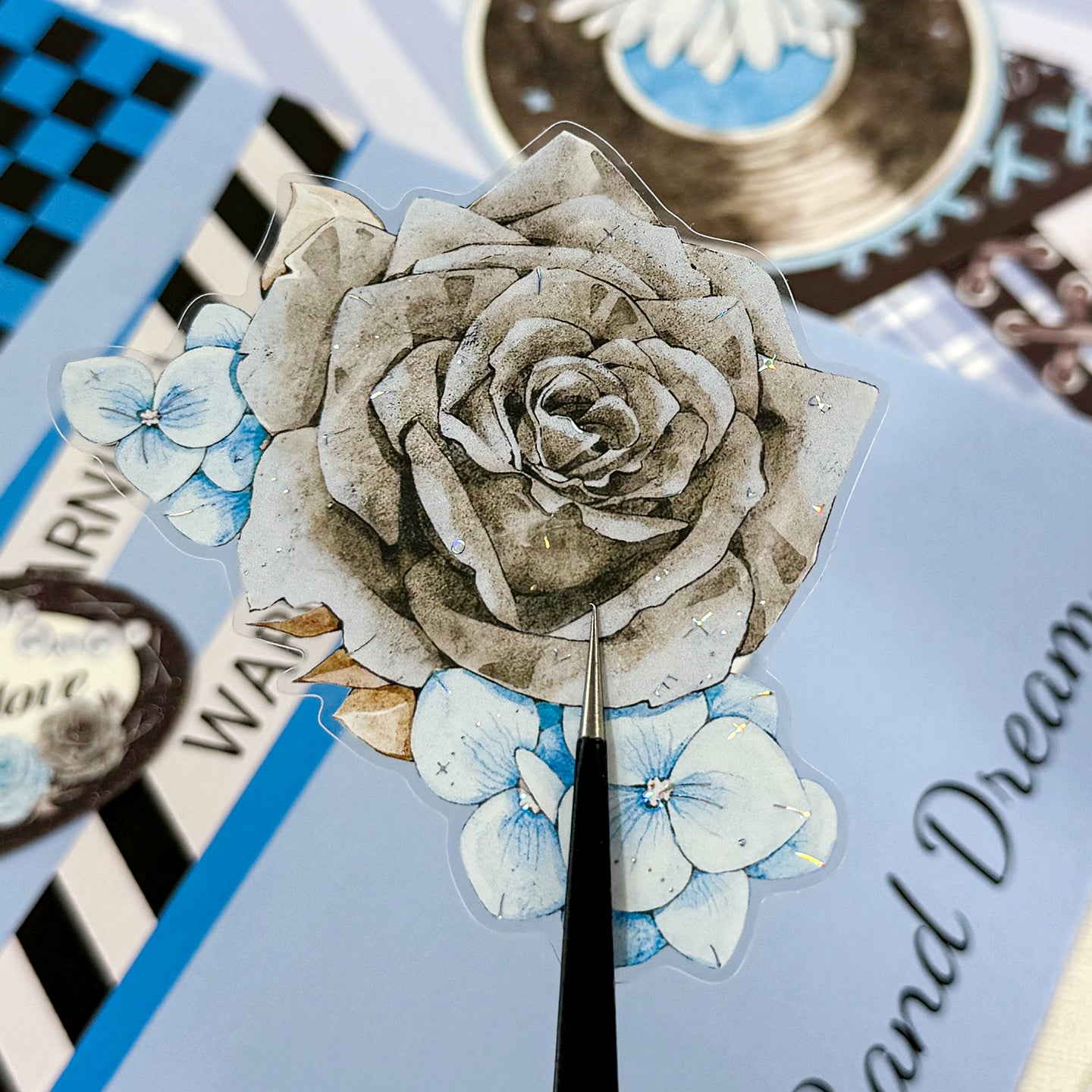 Blue Afternoon Mixed pack journaling ephemera -52Pcs each pack