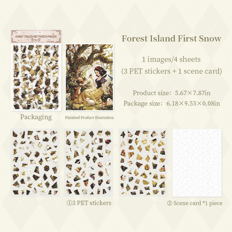 Fairy Tales Between Pages White Card & PET Sticker -4pcs each pack