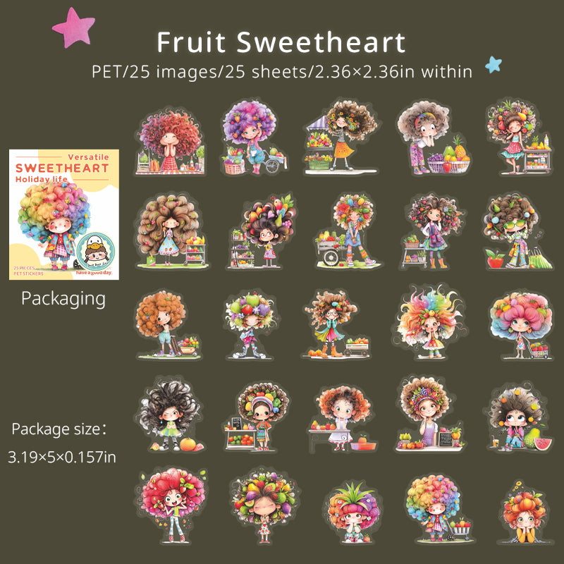 Sweetheart's holiday life PET sticker -25Pcs each pack