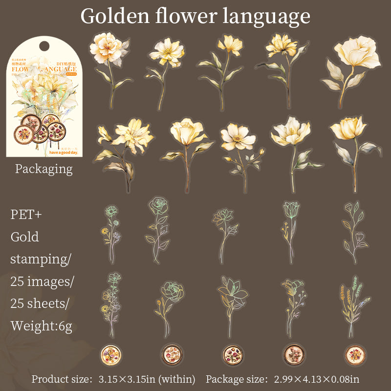 0226 Flower language Series Stickers -30Pcs each pack